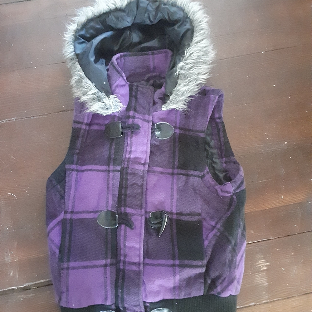 Purple and checkered vest